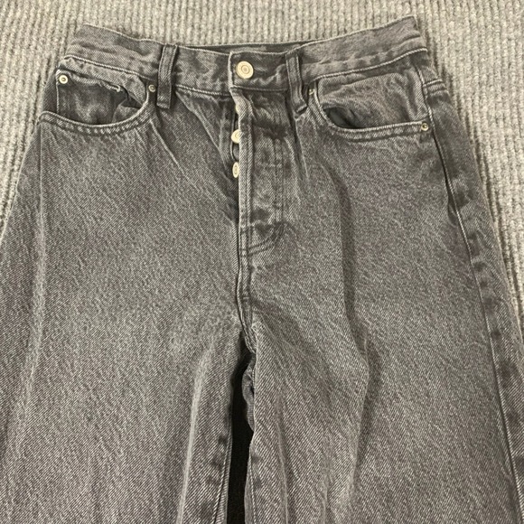 Pacsun Jeans Womens 25  Black Denim Dad Jean Distressed Baggy High‎ Rise 25x30 - Picture 4 of 16